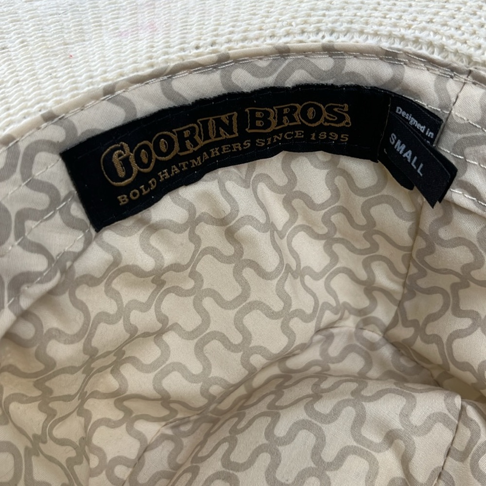 Goorin Bros Cream Woven Hat Leather Band - Picture 7 of 9